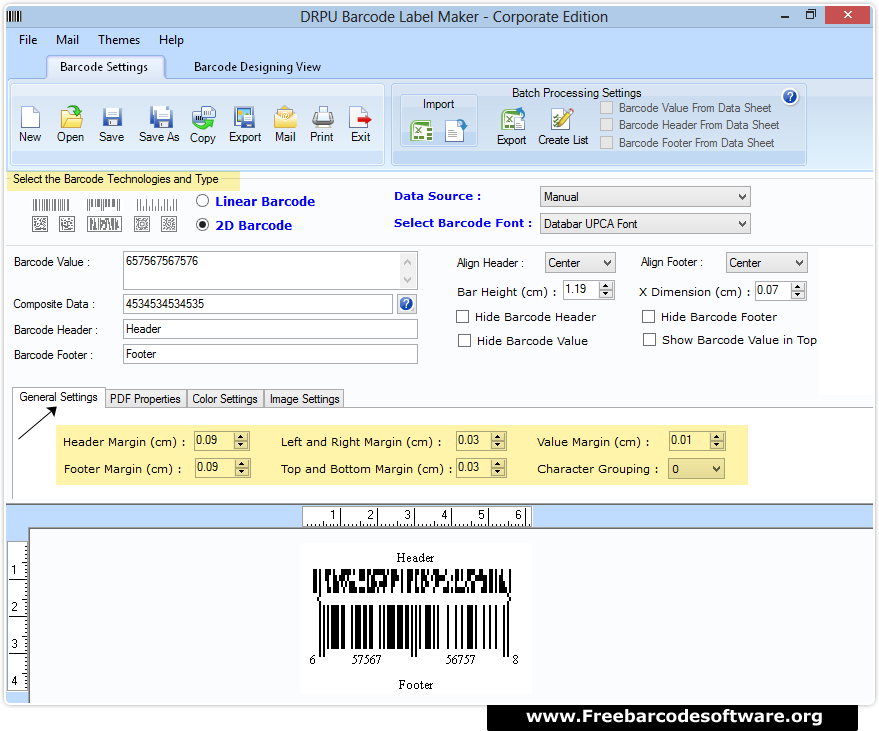 Corporate barcode software