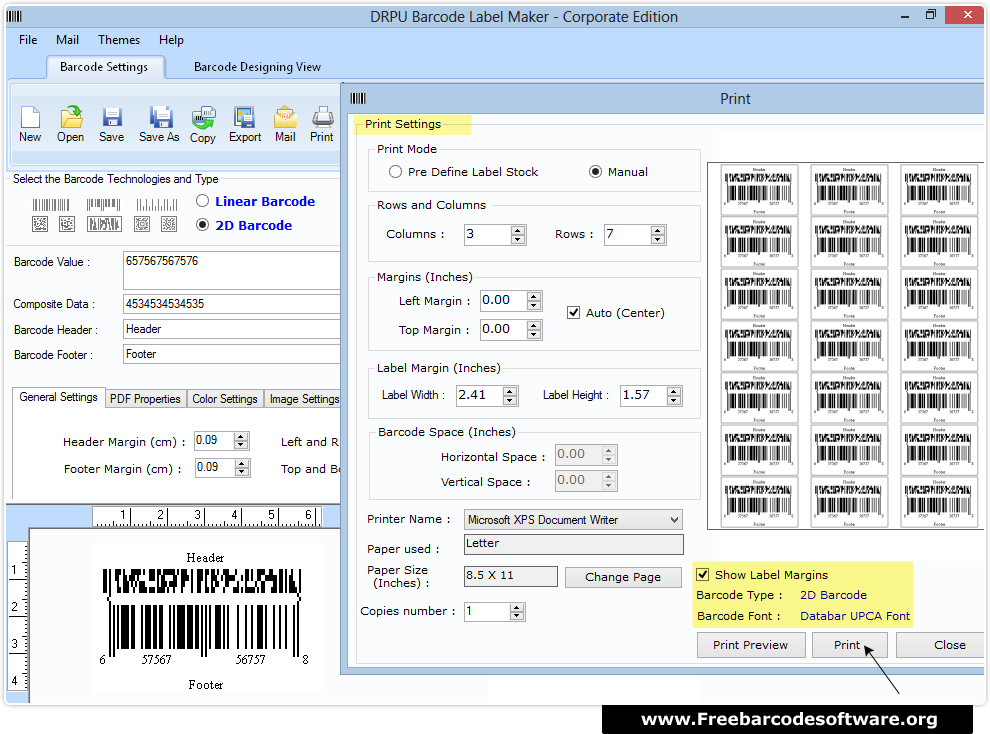 Corporate barcode software