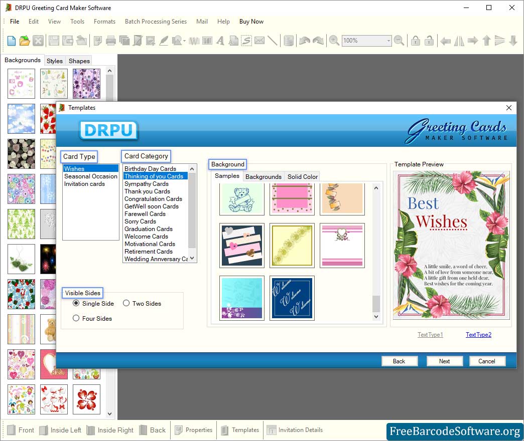 greeting card maker software screenshots freebarcodesoftware