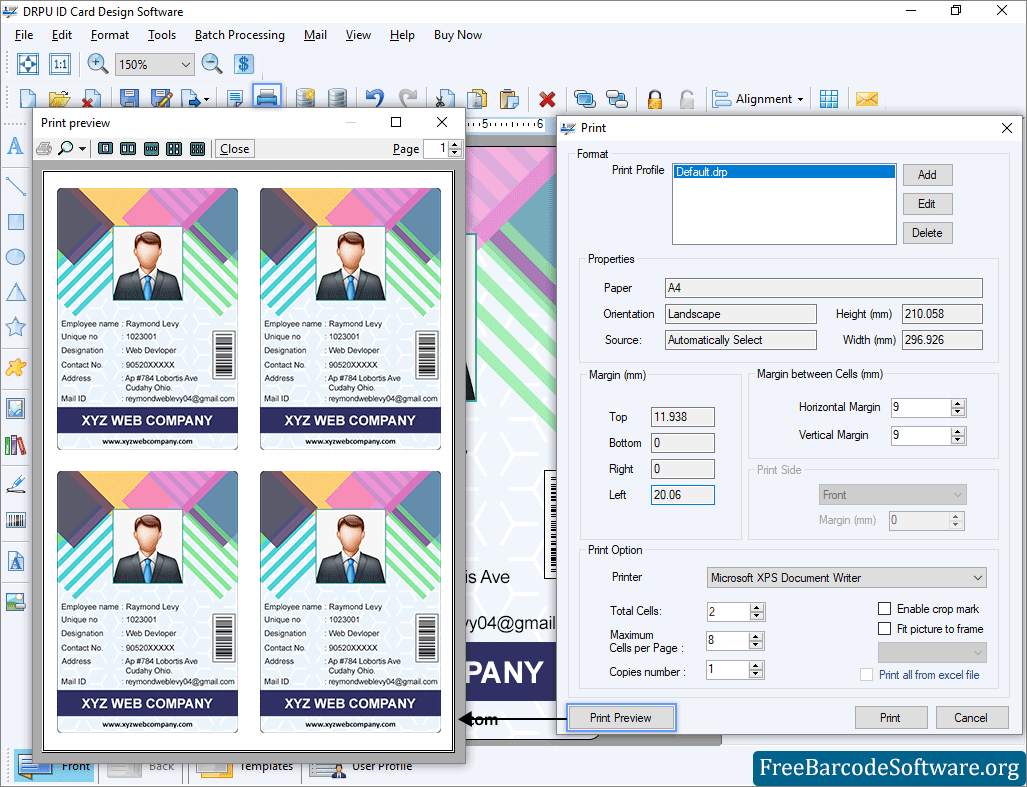 ID Card Maker Software FreeBarcodeSoftware