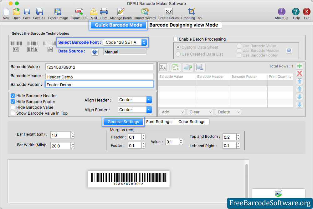 Mac Quick Barcode Mode