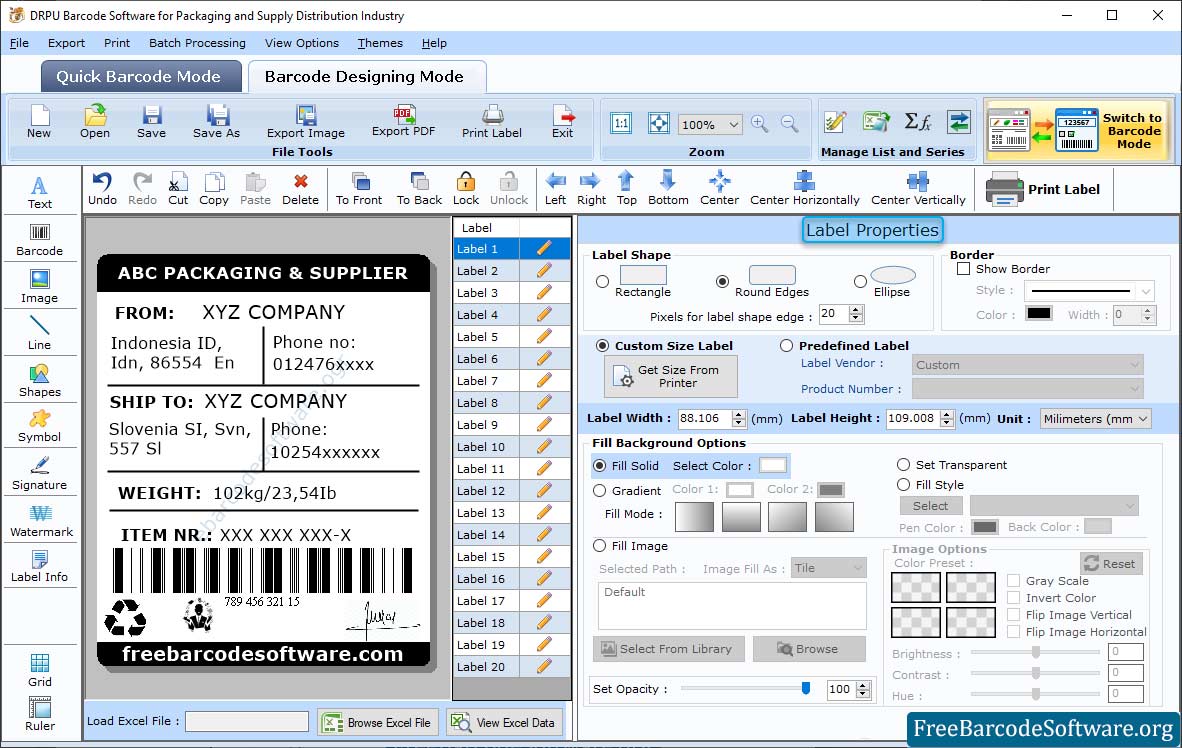 Packaging, Supply & Distribution Industry Barcode Software