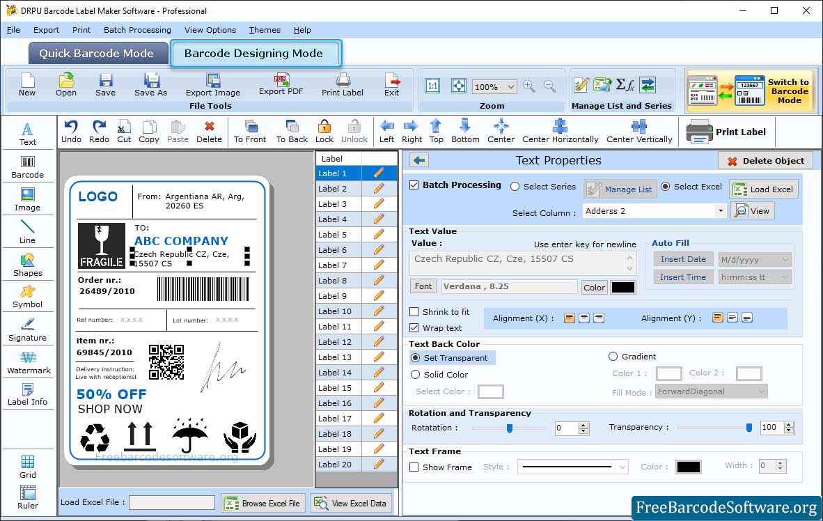 Professional Barcode Software