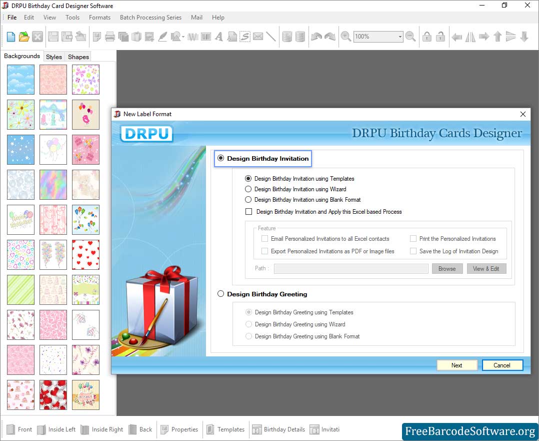 New Label Format Birthday Cards Designing Software