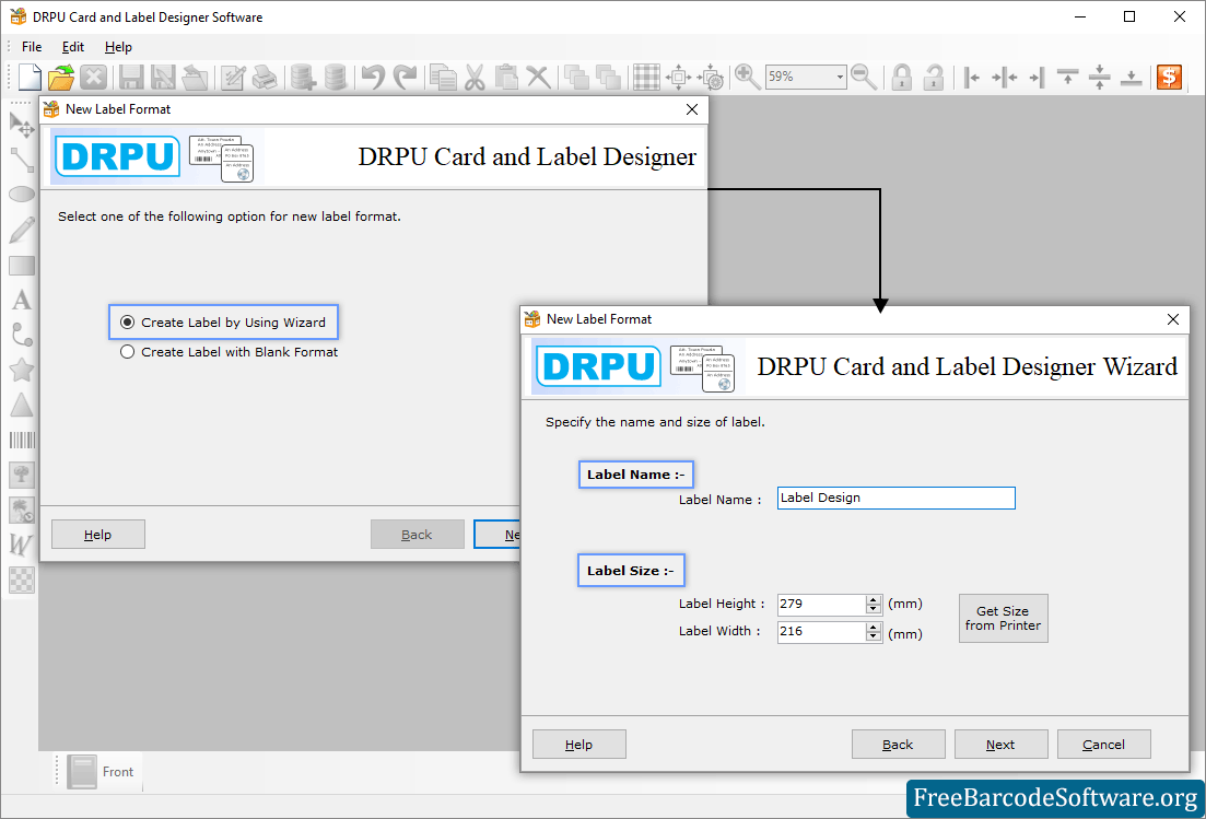 Create Label by Using Wizard Create Label with Wizard