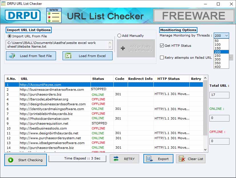 Import URL List Option Import URL List Option