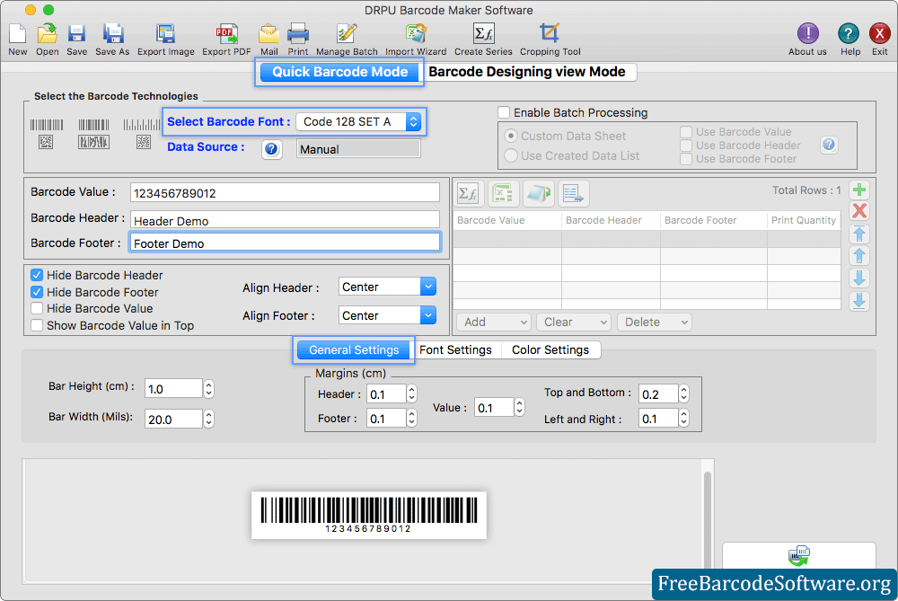 Quick Barcode Mode Mac Quick Barcode Mode