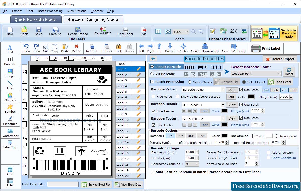 Barcode Properties Publishers Barcode Properties