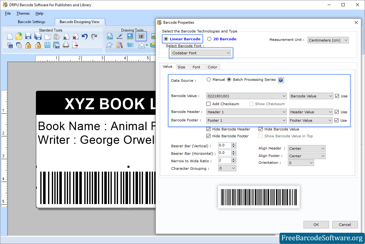 Barcode Properties Publishers Barcode Properties