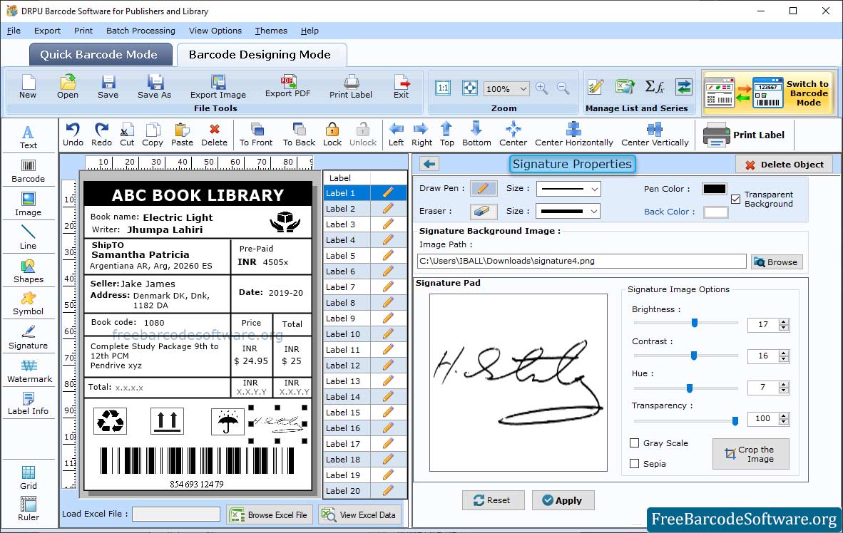 Publishers and Library Barcode Software