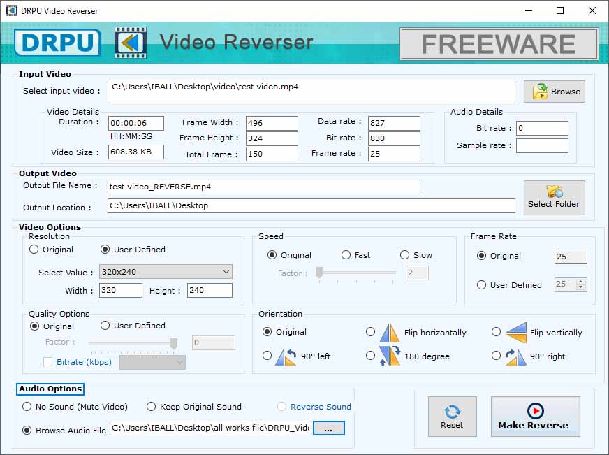 Select Audio Options Select Audio Options