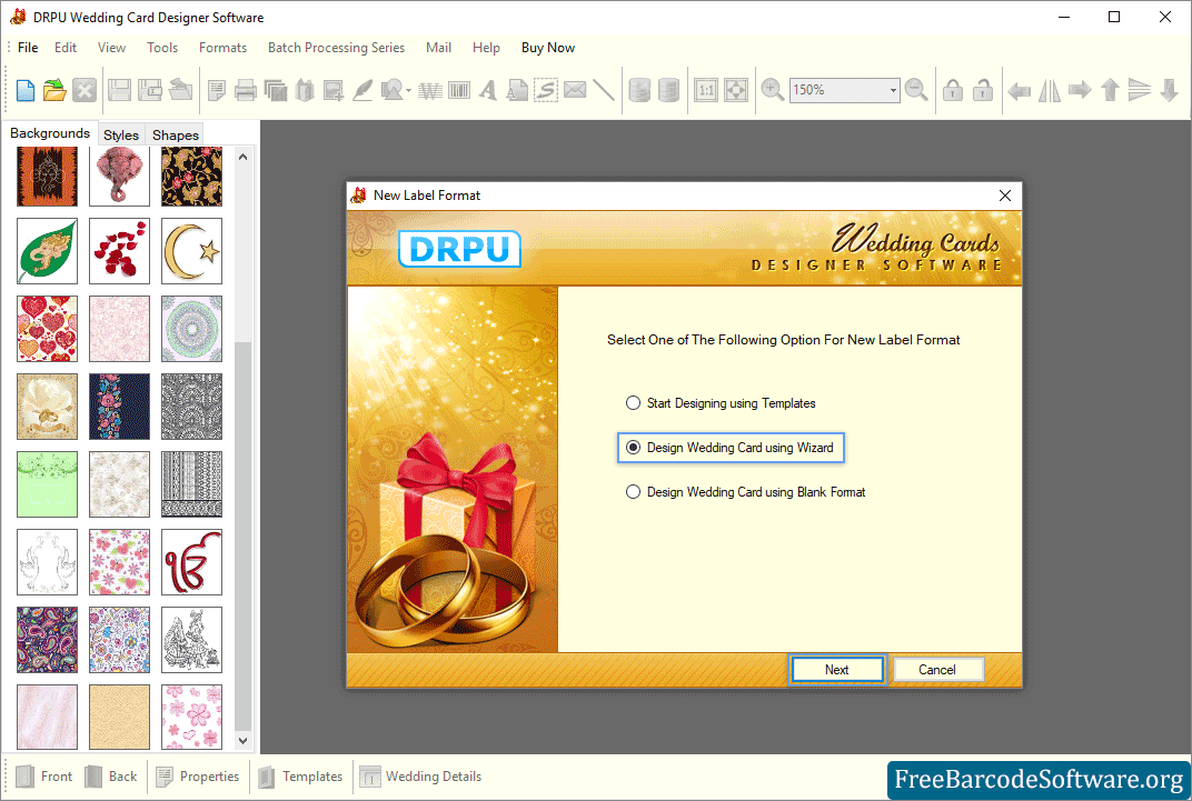 Wedding Card using Blank Format Wedding Card Maker Software