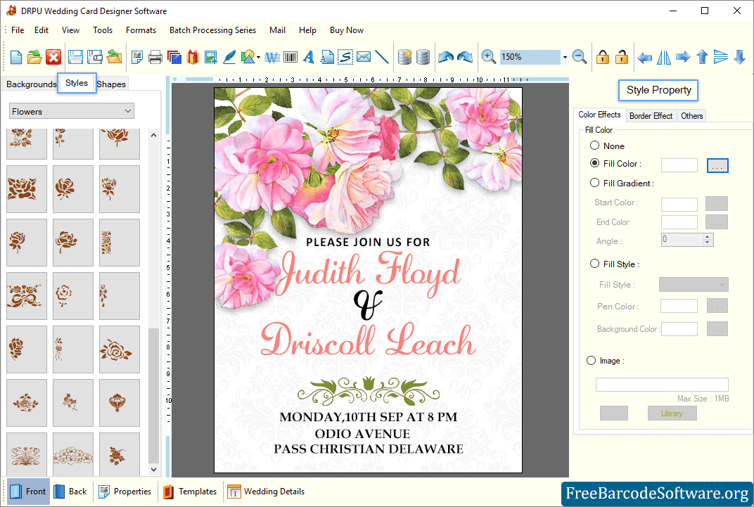 Style Property Wedding Card Maker Software
