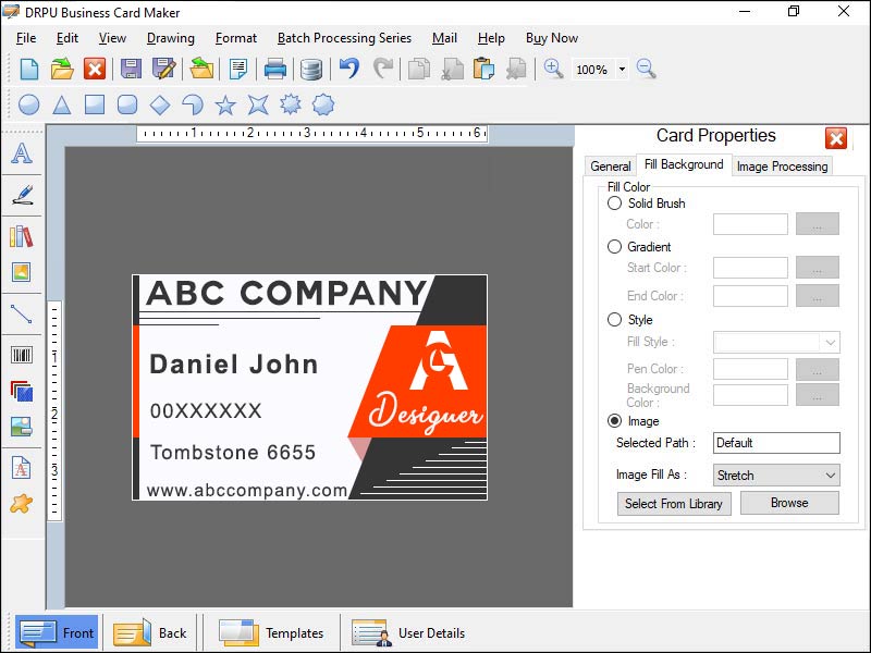 Screenshot of Business Card Tool for Windows