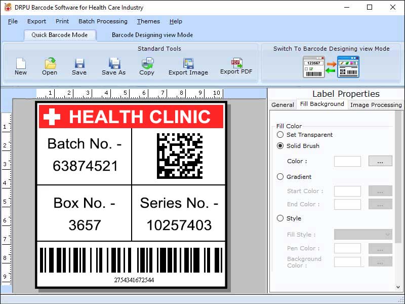 Screenshot of Pharma Barcode Label Designing Software