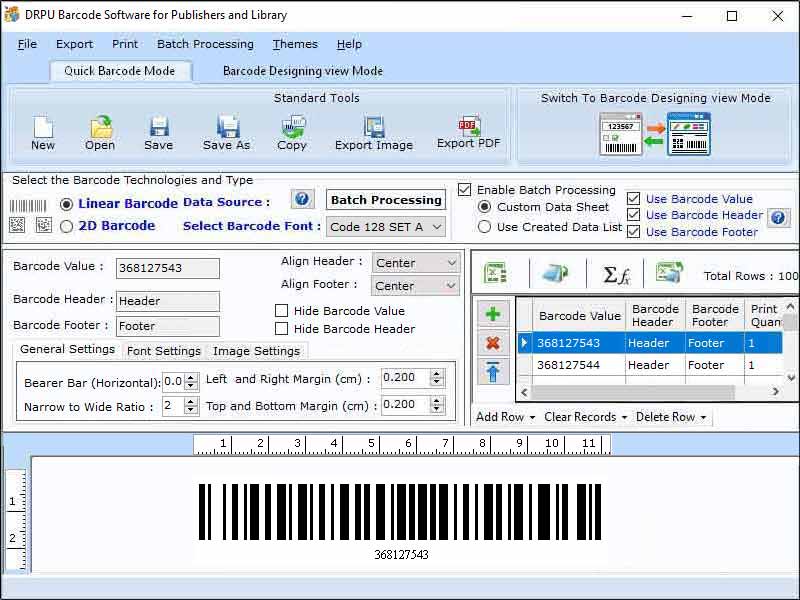 Screenshot of Library Books Label Designing Software