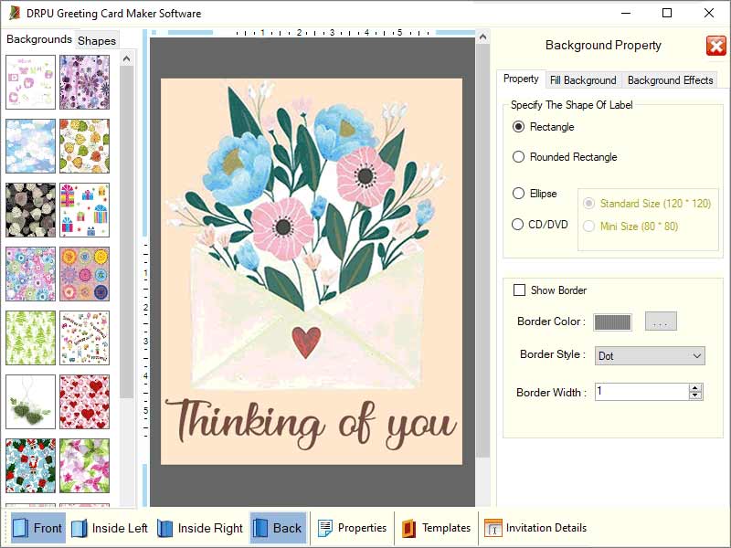 Screenshot of Windows Greeting Card Creating Software