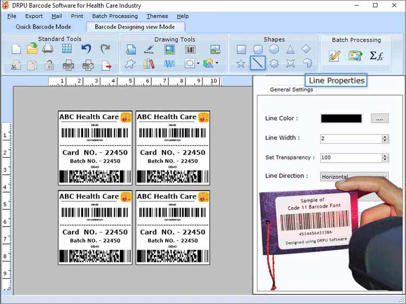 Screenshot of Healthcare Products Barcode Labeling Tool