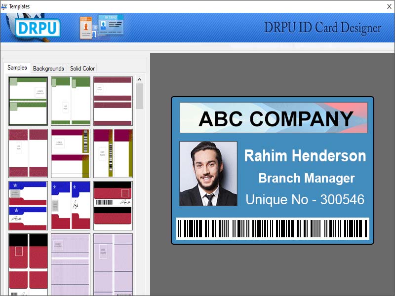 Screenshot of Bulk ID Barcode Labeling Program