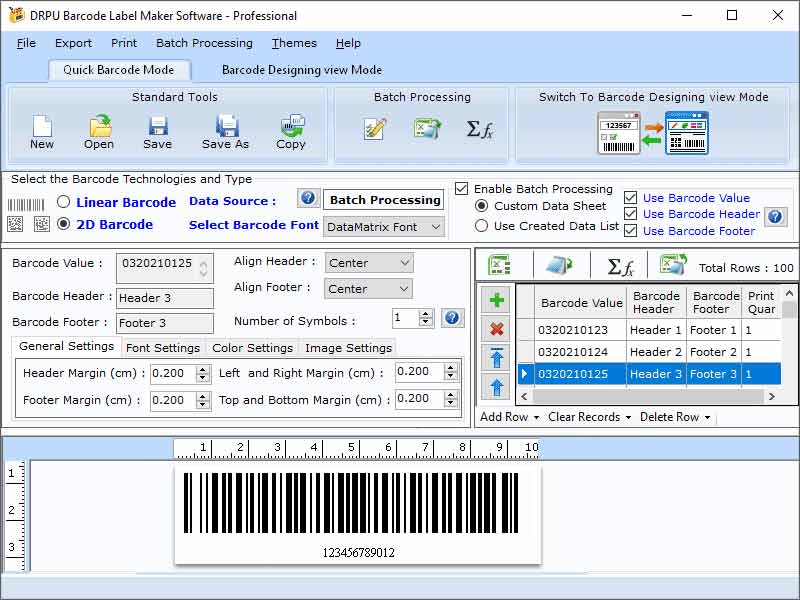 Screenshot of Professional Barcode Designing Tool 9.3.2.2