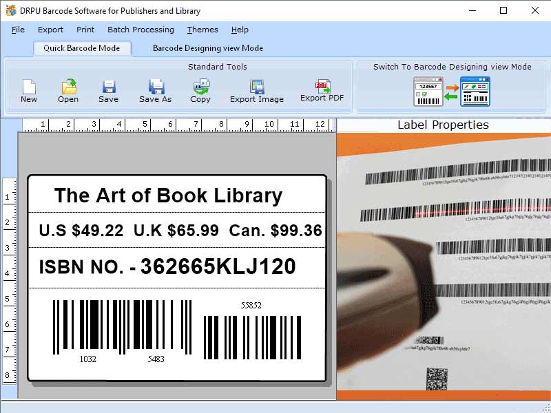 Library Barcode Making Application