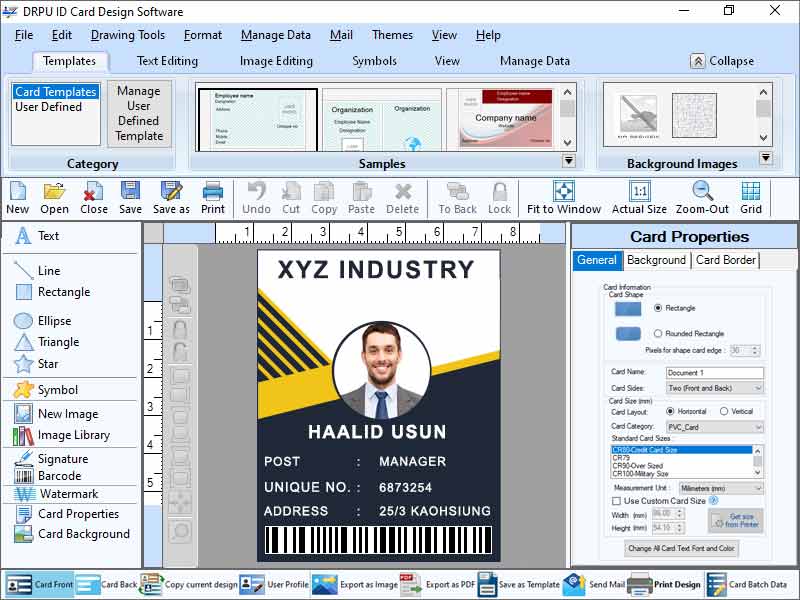 Screenshot of Windows Identity Card Creator Software 10.1.3.6