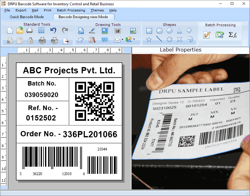 Screenshot of Retail Business Label Printing Software
