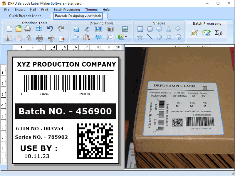 Screenshot of Excel Barcode Label Maker Software
