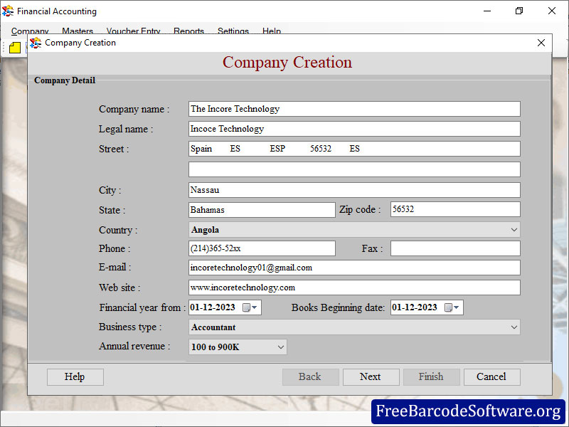 Screenshot of Free Accounting Software