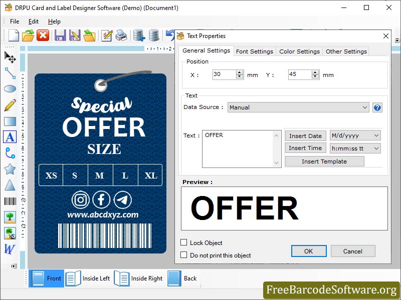 Screenshot of Free Greeting Card Maker Software