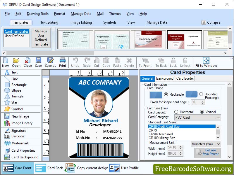 Screenshot of Employees ID Card Maker