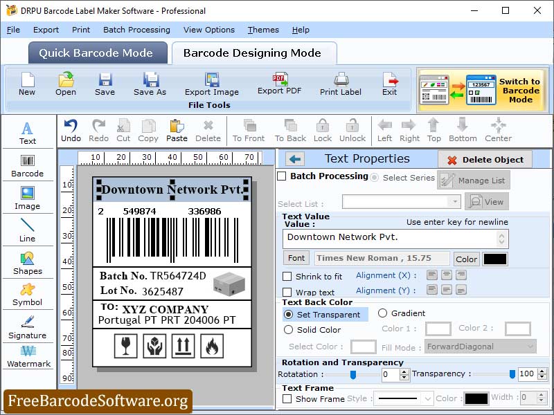 Windows 7 Free Barcode Software 5.3.0.1 full