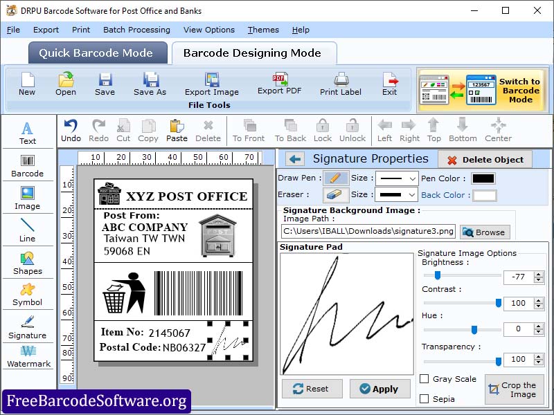 Post Office and Bank Barcode Software Windows 11 download