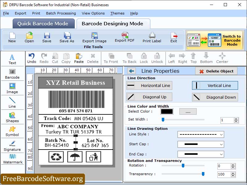 Warehousing Industry Barcode Software screenshot